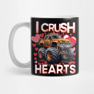 I Crush Hearts Monster Truck Toddler Boys Valentines Day Mug